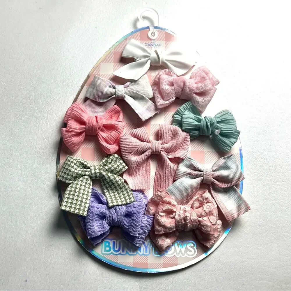 Bunny Bows Multi color and Pack Hair Accessories Bows Set NWT